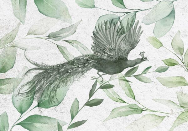 Papier peint - Flight of a Peacock - Third Variant