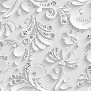 Papier peint - Flowers with Crystals