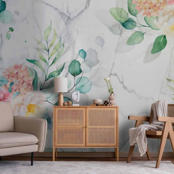 Papier peint - Flowery Marble Papier peint - Flowery Marble