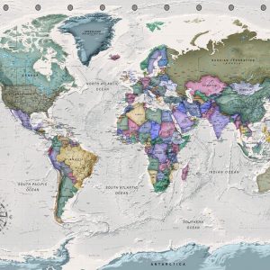 Papier peint - Geography study - world map with signed countries in English