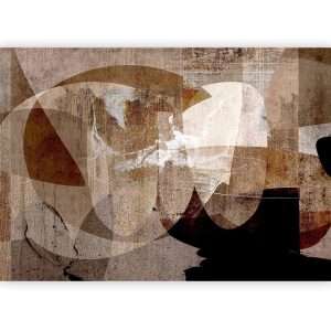 Papier peint - Geometric abstraction with shapes - composition in brown colours