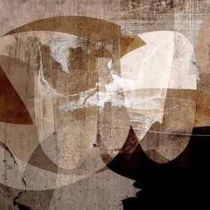 Papier peint - Geometric abstraction with shapes - composition in brown colours