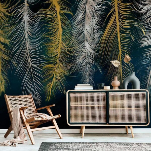 Papier peint - Gilded Feathers Papier peint - Gilded Feathers