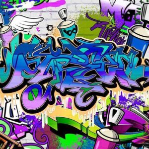 Papier peint - Graffiti: violet theme