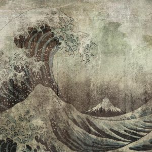 Papier peint - Great wave in Kanagwa in retro style - landscape of rough sea
