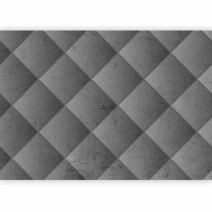 Papier peint - Grey symmetry - geometric pattern in concrete pattern with light joints
