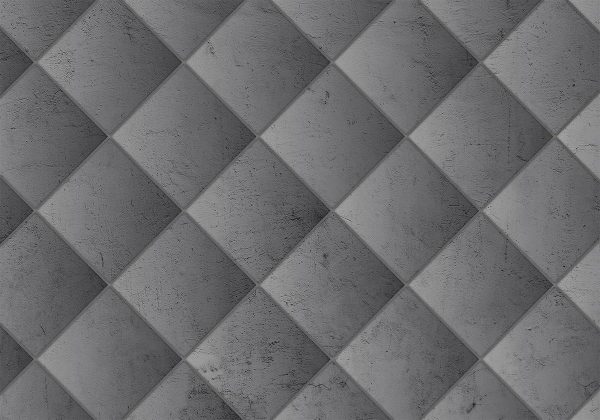 Papier peint - Grey symmetry - geometric pattern in concrete pattern with light joints