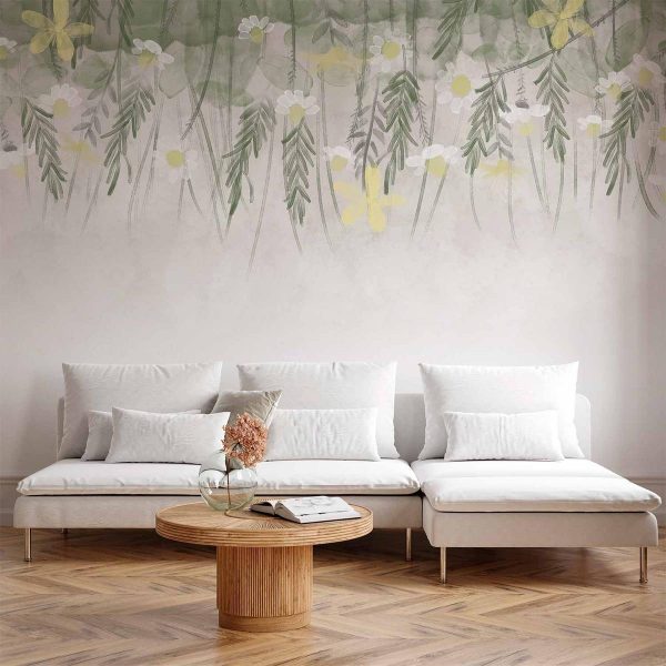 Papier peint - Home herbarium - subtle floral motif with flowers in watercolour style Papier peint - Home herbarium - subtle floral motif with flowers in watercolour style