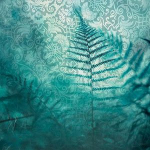 Papier peint - In a forest retreat - abstract composition with ferns and patterns