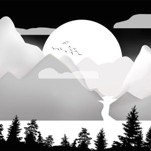 Papier peint - Landscape at Sunset - Second Variant