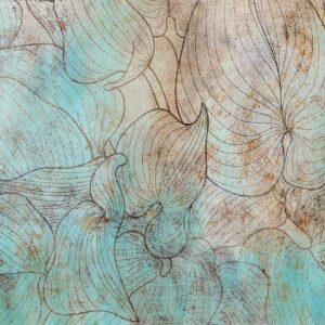 Papier peint - Leaves in Blue
