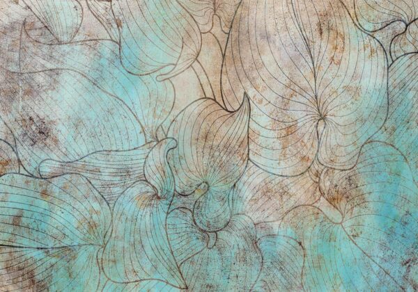 Papier peint - Leaves in Blue