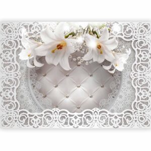 Papier peint - Lilies and Quilted Background