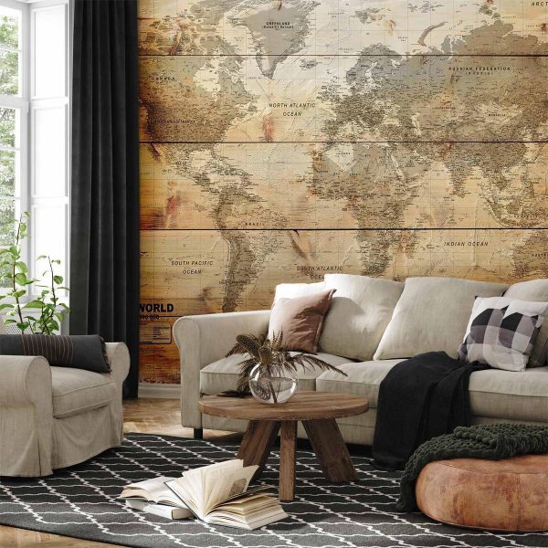 Papier peint - Map on Boards Papier peint - Map on Boards