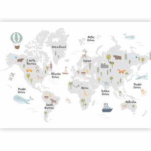 Papier peint - Minimalist Map for Children's Room