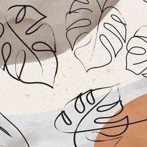 Papier peint - Minimalistic Monstera Leaves