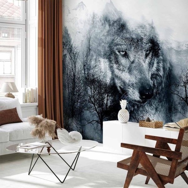 Papier peint - Mountain Predator (Black and White) Papier peint - Mountain Predator (Black and White)