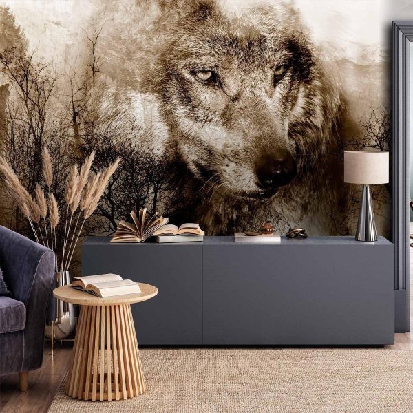 Papier peint - Mountain Predator (Brown) Papier peint - Mountain Predator (Brown)