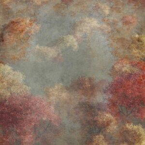 Papier peint - Nature in autumn - landscape of autumn trees in painted retro style