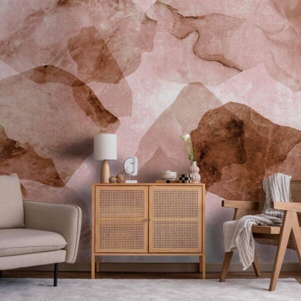 Papier peint - Pink terrazzo - minimalist background in marble watercolour pattern Papier peint - Pink terrazzo - minimalist background in marble watercolour pattern