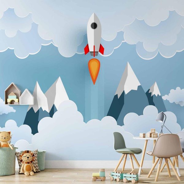Papier peint - Rocket in the Clouds Papier peint - Rocket in the Clouds