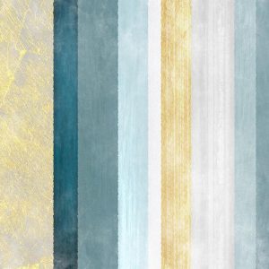 Papier peint - Striped pattern - abstract background in stripes in blue tones with gold pattern