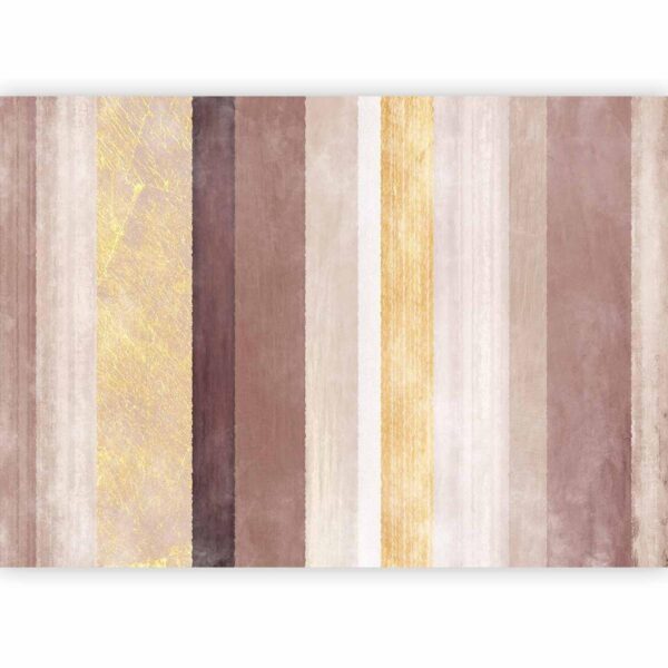 Papier peint - Striped pattern - abstract background in stripes of different colours with gold pattern