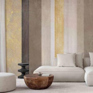 Papier peint - Striped pattern - abstract background in various stripes with gold pattern