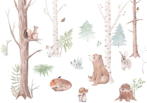 Papier peint - Subtle Illustration With Forest Animals