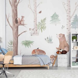 Papier peint - Subtle Illustration With Forest Animals