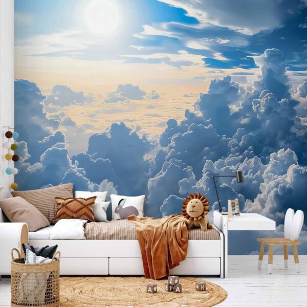 Papier peint - Symphony of Light: Sun and Clouds Collaborating on a Beautiful Sky Papier peint - Symphony of Light: Sun and Clouds Collaborating on a Beautiful Sky