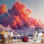 Papier peint - Twilight Spectacle: Clouds in Shades of Pink and Violet