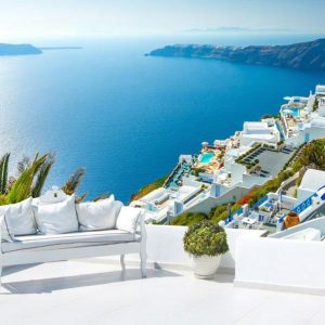 Papier peint - View on Santorini