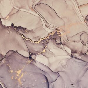 Papier peint - Watercolour Abstraction - Powder Pink Marble With Gold Accents