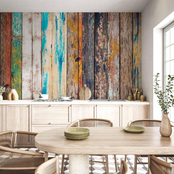 Papier peint - Wooden Rainbow Papier peint - Wooden Rainbow