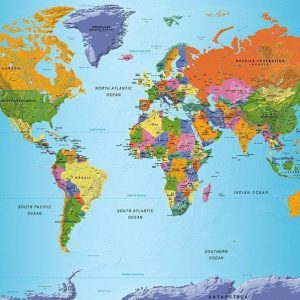Papier peint - World Map: Colourful Geography