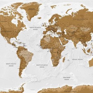 Papier peint - World Map: White Oceans