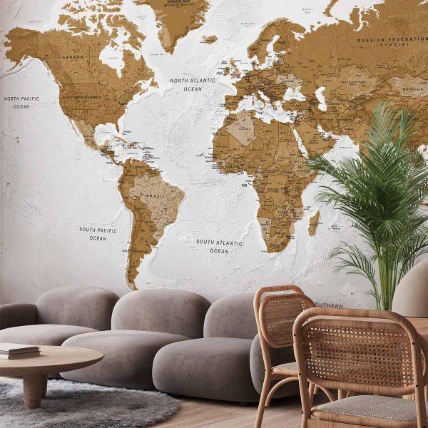 Papier peint - World Map: White Oceans Papier peint - World Map: White Oceans
