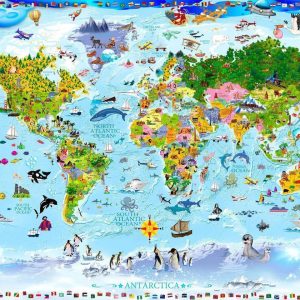 Papier peint - World Map for Kids