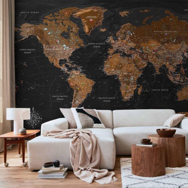 Papier peint - World: Stylish Map Papier peint - World: Stylish Map