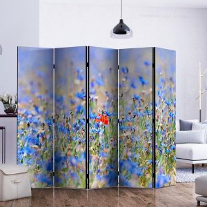 Paravent - A sky-colored meadow - cornflowers II