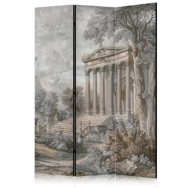 Paravent - Antique Landscape - Greek Temple on a Hill Among Lush Vegetation Paravent - Antique Landscape - Greek Temple on a Hill Among Lush Vegetation