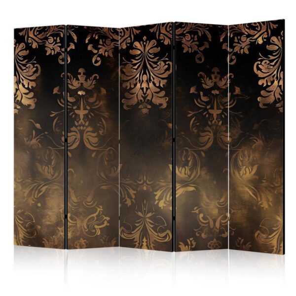 Paravent - Baroque Ornaments in Patinated Gold and Bronze - Retro Motif Paravent - Baroque Ornaments in Patinated Gold and Bronze - Retro Motif
