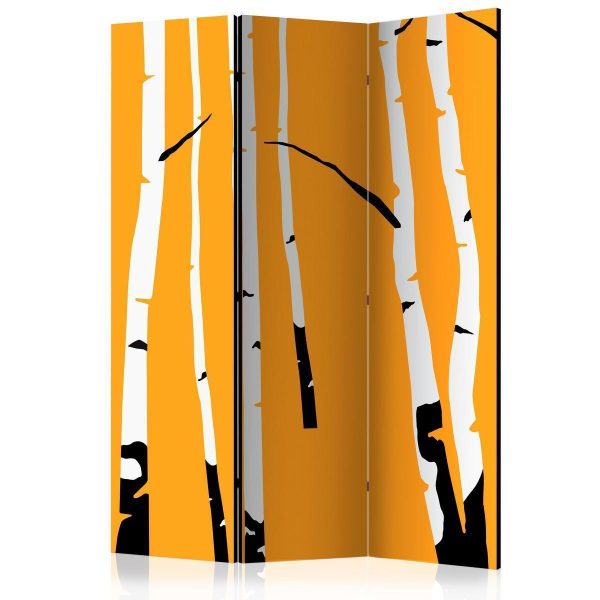 Paravent - Birches on the orange background Paravent - Birches on the orange background