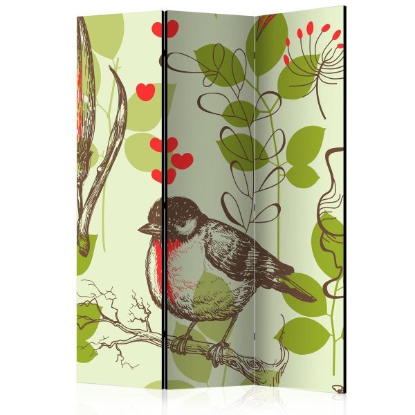 Paravent - Bird and lilies vintage pattern Paravent - Bird and lilies vintage pattern