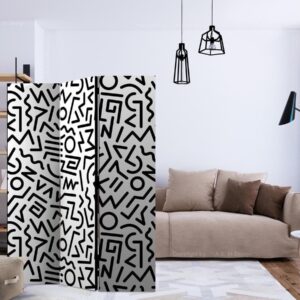 Paravent - Black and White Maze