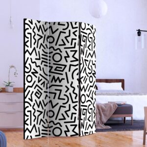 Paravent - Black and White Maze
