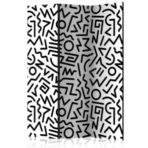 Paravent - Black and White Maze