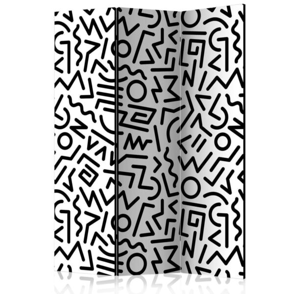 Paravent - Black and White Maze Paravent - Black and White Maze