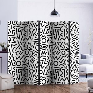 Paravent - Black and White Maze II
